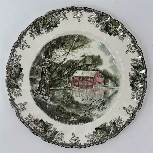 VTG Johnson Bros FRIENDLY VILLAGE 10.5" Buffet Dinner Plate. OLD MILL