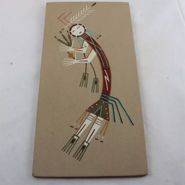 Set of 4 Vintage Navajo Sand Art Paintings 16x8 