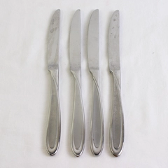 Oneida Silver Velour Pattern 4-Piece Set Dinner Knives Stainless 9.5 Inches