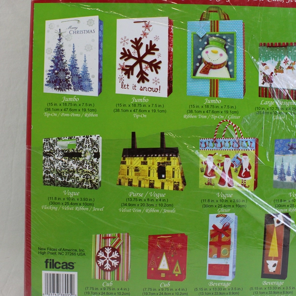 Filcas Set of 20 Premium Holiday Gift Bags and Reusable Storage Box