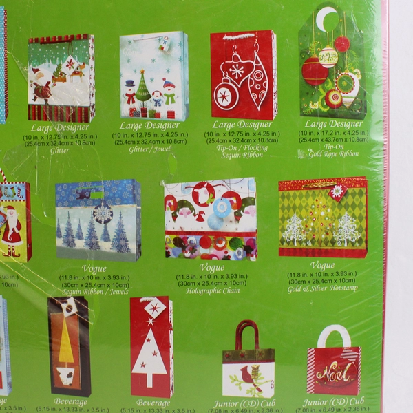 Filcas Set of 20 Premium Holiday Gift Bags and Reusable Storage Box