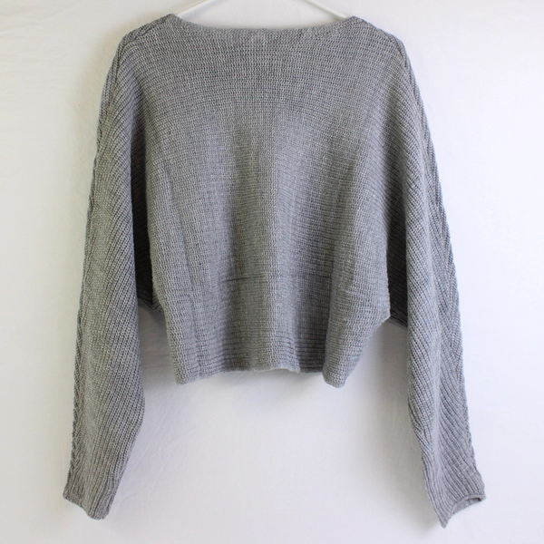 Unbranded Women's M Gray Knit Layered Front Dolman Sleeve Sweater