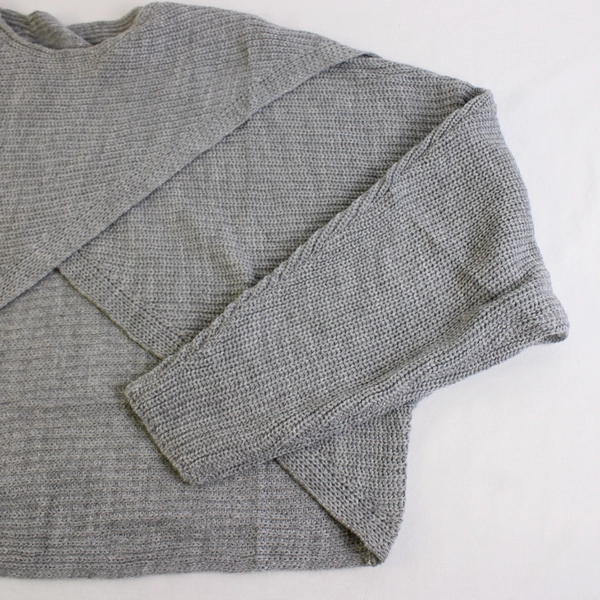 Unbranded Women's M Gray Knit Layered Front Dolman Sleeve Sweater