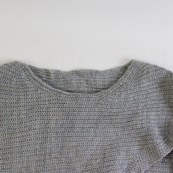 Unbranded Women's M Gray Knit Layered Front Dolman Sleeve Sweater