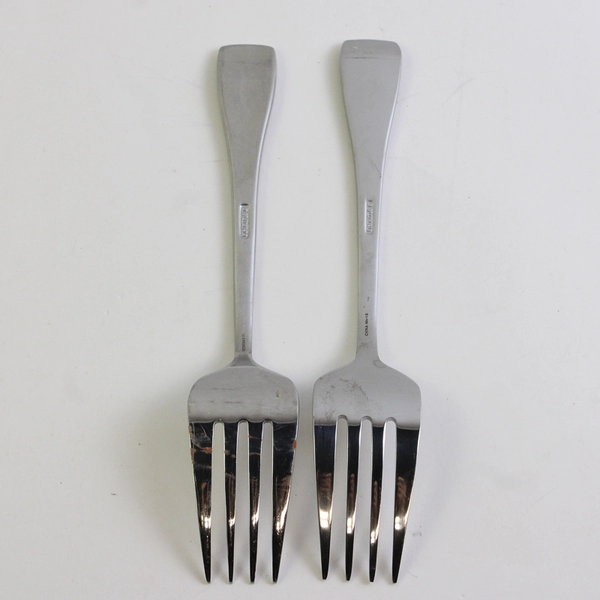 Lot of 2 Oneida Silver Surge Pattern Cold Meat Serving Forks 8.75 Inches Good