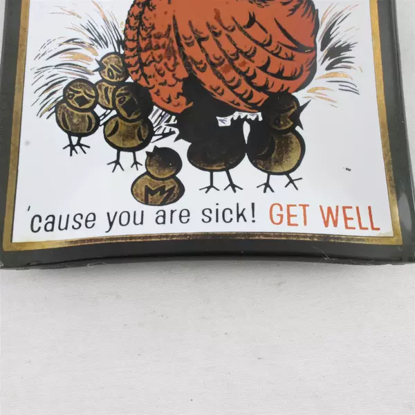 Vintage 1960s Houze Art Glass Trinket Dish "We Are Brooding 'Cause You Are Sick"