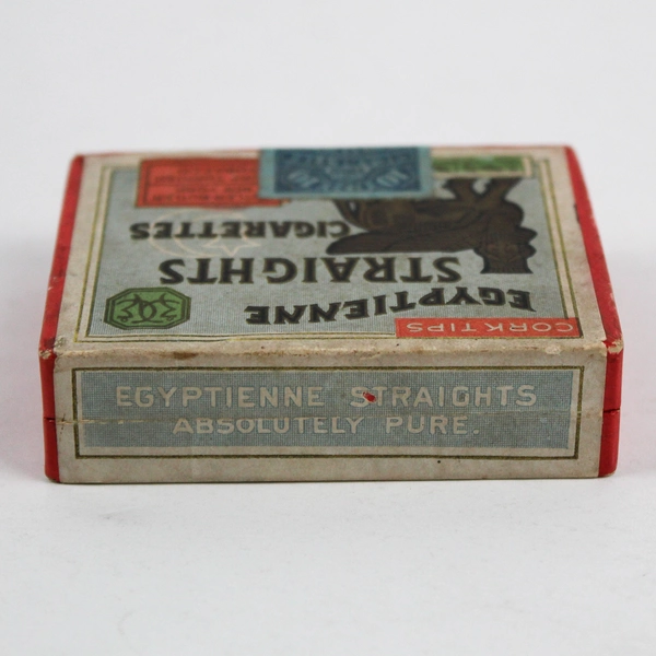 Egyptienne Straights Cork Tips Cigarettes Cardboard Box Tax Stamp 1910