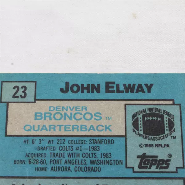 1988 Topps All-Pro #23 John Elway Broncos Vintage Football Card