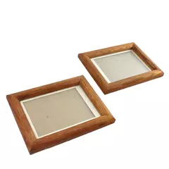 Set of 2 Rustic Wood Picture Frames 6 x 4.5in Vintage Farmhouse Decor
