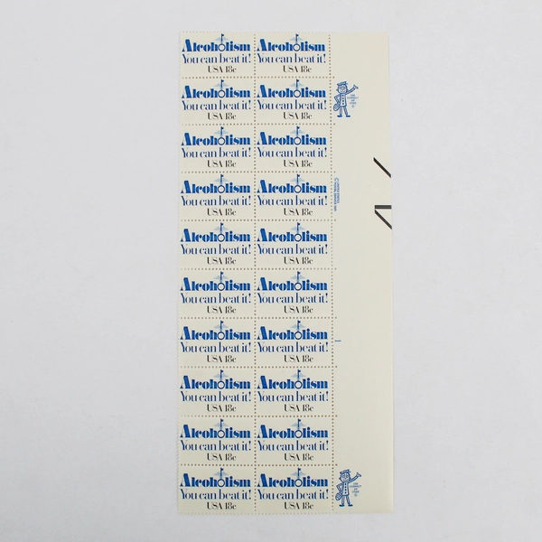#1927 Plate Block of 20 1981 Alcoholism You Can Beat It MNH OG