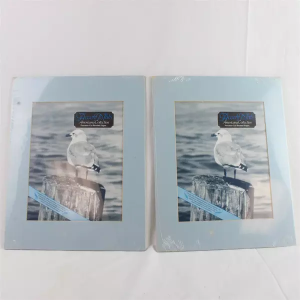 Lot of 2 New 11x14 Beveled Mat for 8x10 Prints Accent Mats Blue