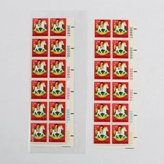 Lot Of 2 1978 USPS Sheets of 12 Christmas 15 Cent Rocking Horse Stamps MNH OG