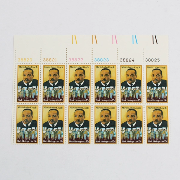 1979 USPS Block Sheet 12 Black Heritage: Martin Luther King Jr. 15¢ Stamps MNH