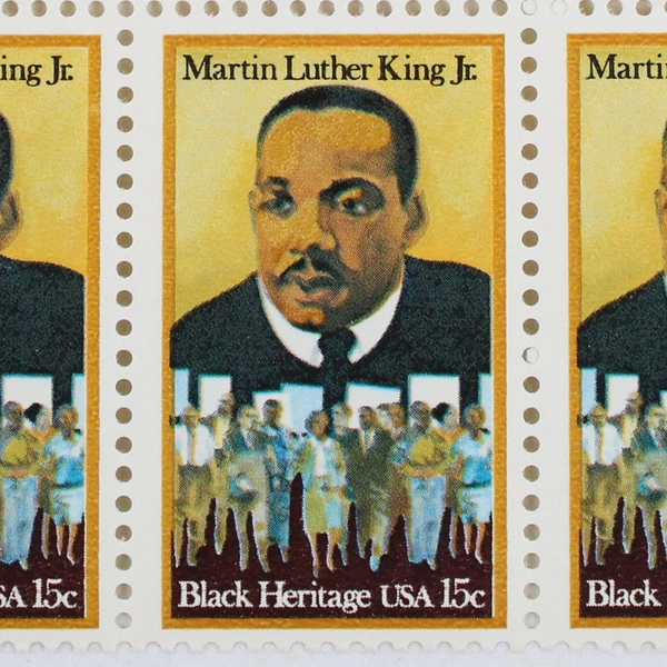 1979 USPS Block Sheet 12 Black Heritage: Martin Luther King Jr. 15¢ Stamps MNH
