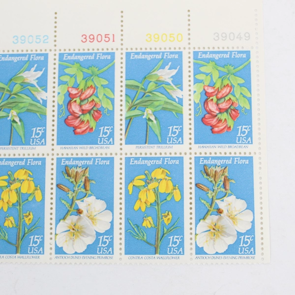 1979 Endangered Flora Plate Block of 12 15c Postage Stamps, Scott #1783 MNH, OG