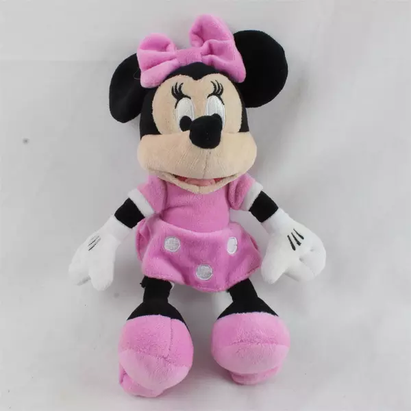 Disney Minnie Mouse 9" Beanbag Plush Stuffed Animal Toy Doll Pink Dress