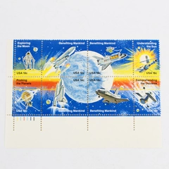 1981 USPS Block Sheet of 8 Stamps Space Exploration and Achievement 18¢ MNH OG
