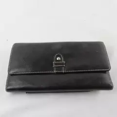 Buxton Dark Brown Genuine Leather Women’s Long Wallet Slim