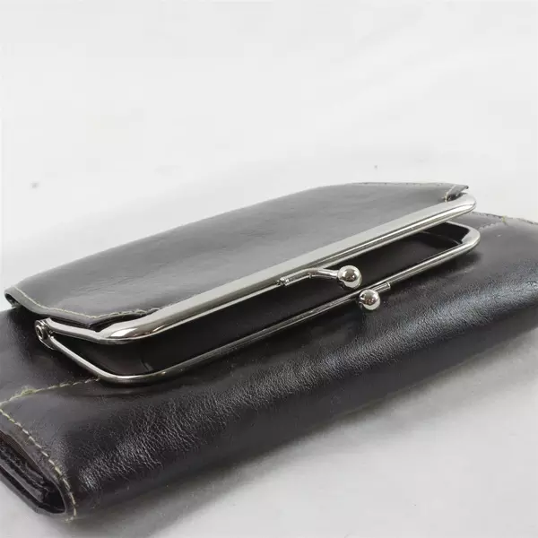 Buxton Dark Brown Genuine Leather Women’s Long Wallet Slim