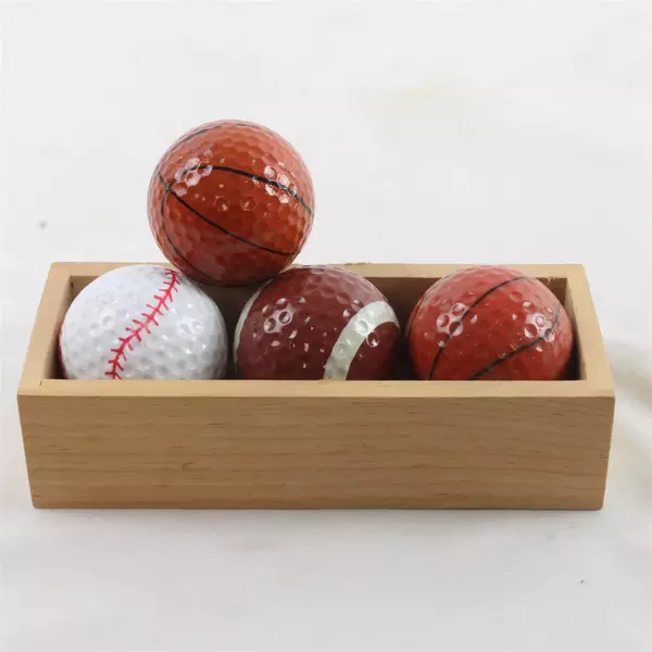 HTC Golf World Golf Balls in Wooden Presentation Box Basketball Ball Football