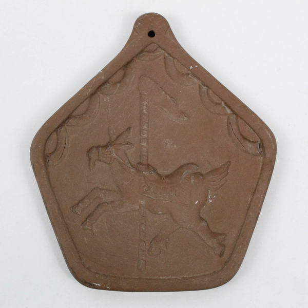VTG Hartstone Goat Carousel Animal Ceramic Cookie Mold 6"