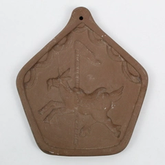 VTG Hartstone Goat Carousel Animal Ceramic Cookie Mold 6"