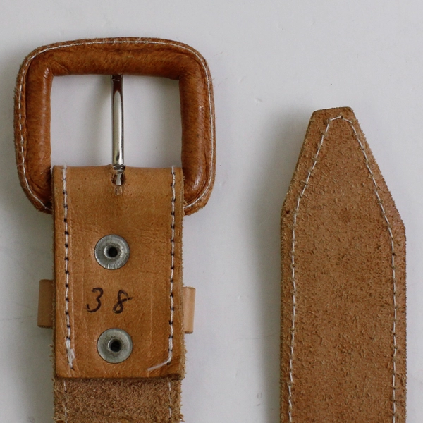 Unbranded Women's 38 Leather Belt with Pink Embroidered Cut-Outs