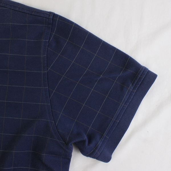 VanHeusen Blue Grid Patterned Short Sleeve Polo W/ Collar Men's Size XL