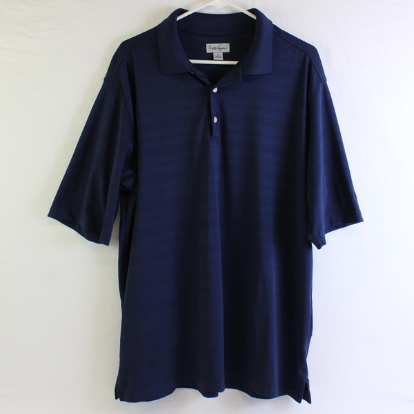 Walter Hagen Solid Dark Blue Color Short Sleeve Polo W/ Collar Men's Size XL
