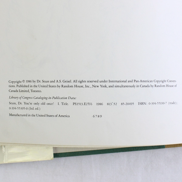 You're Only Old Once! A Book for Obsolete Children by Dr. Seuss 1986 HC DJ