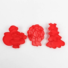 Lot of 3 Vintage 1978 Wilton Red Christmas Cookie Cutters