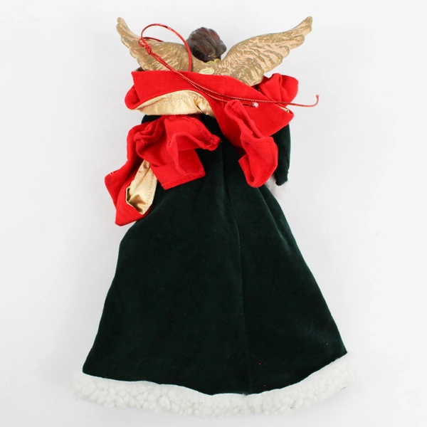 Angel Holding Wreath Christmas Tree Topper 13"