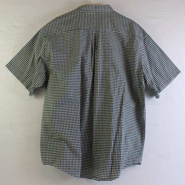 G H Bass & Co Blue/White Gingham Short Sleeve Collared Button Up Shirt Men's XL