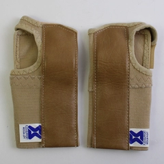 Set of 2 Flex-Support Size M Left and Right Wrist Brace Elastic and Faux Leather