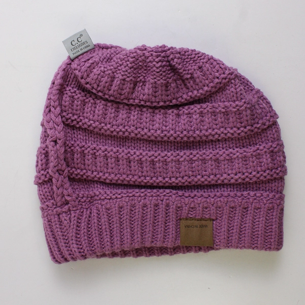 C.C Beanie Women's Purple Knit Cap Beanie