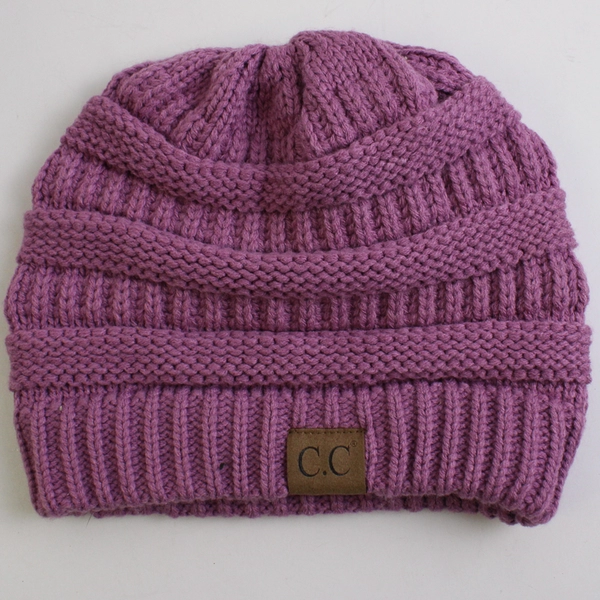 C.C Beanie Women's Purple Knit Cap Beanie
