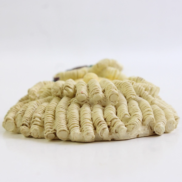 Vintage Folk Art Santa Head Resin Christmas Ornament 3.5"