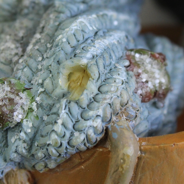 Vintage Mouse in Acorn Resin Christmas Ornament 4" FLAW