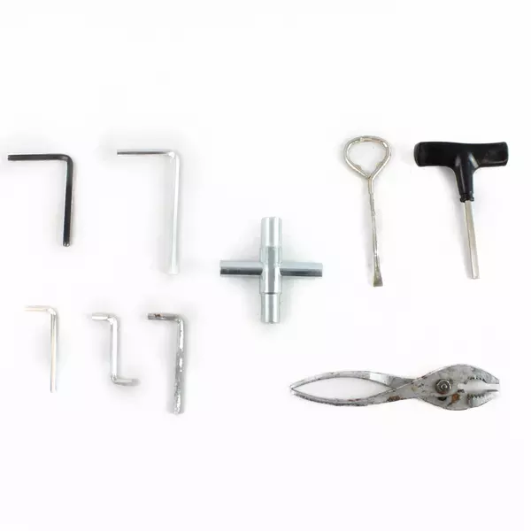 Lot of Various Used Tools 6 Allen Wrenches Pliers Socket Bottle Opener