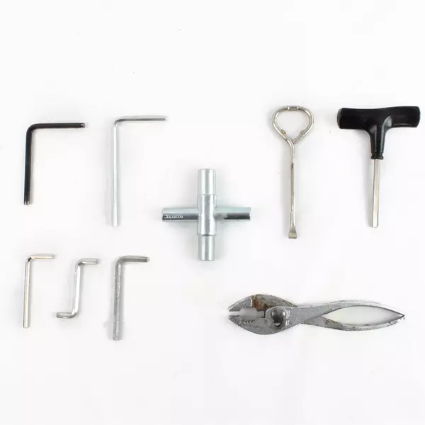 Lot of Various Used Tools 6 Allen Wrenches Pliers Socket Bottle Opener