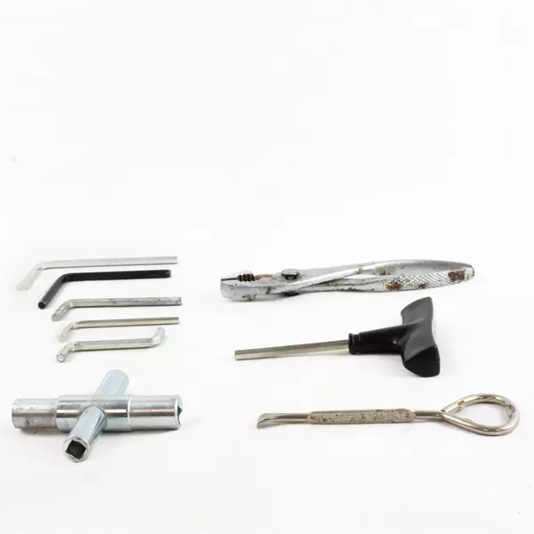 Lot of Various Used Tools 6 Allen Wrenches Pliers Socket Bottle Opener