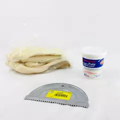 Master Plumber Putty Kit w/ Half Moon Spreader & Rubber Gloves Used
