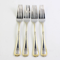 Lot of 4 Cambridge Silver Chatham Pattern 18/8 Stainless Gold Accent 8" Rare