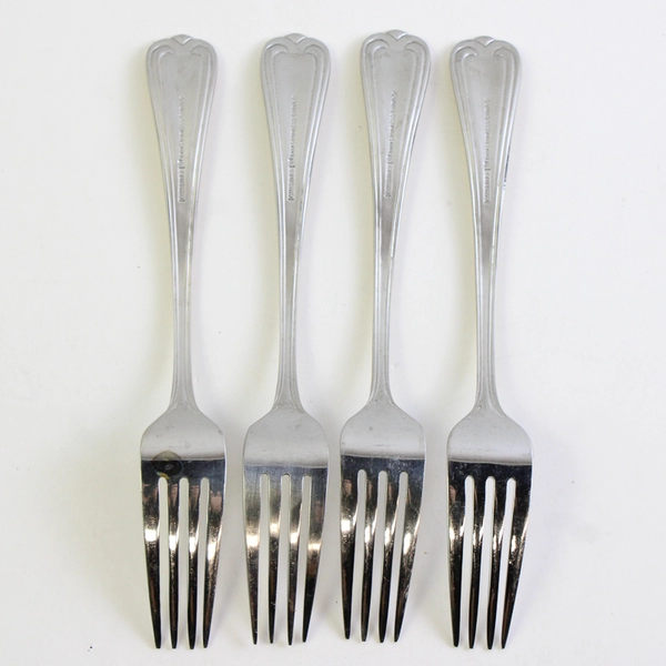 Lot of 4 Cambridge Silver Chatham Pattern 18/8 Stainless Gold Accent 8" Rare