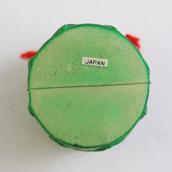 Vintage Green Drum Blow Mold Christmas Ornament 2.5"