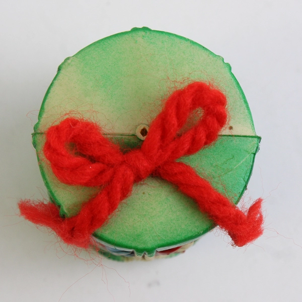 Vintage Green Drum Blow Mold Christmas Ornament 2.5"