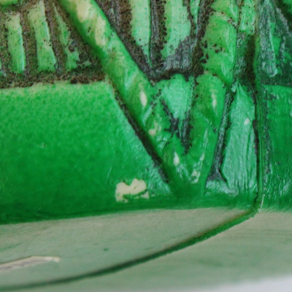 Vintage Green Drum Blow Mold Christmas Ornament 2.5"