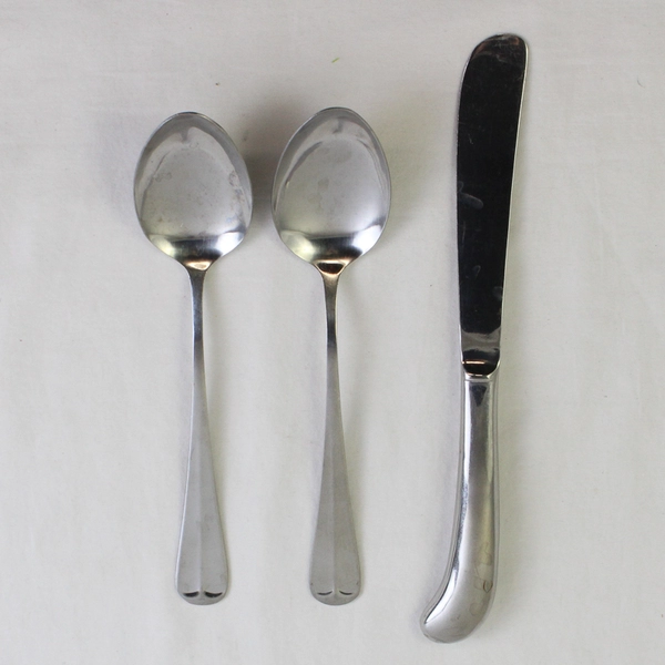 3 Cambridge Silver American Pride Stainless 2 Serving Spoons 1 Pistol Knife 