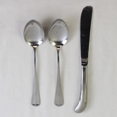 3 Cambridge Silver American Pride Stainless 2 Serving Spoons 1 Pistol Knife 