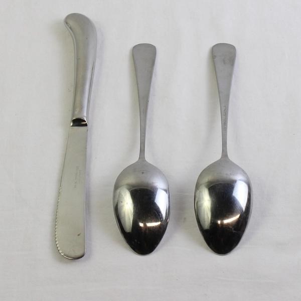 3 Cambridge Silver American Pride Stainless 2 Serving Spoons 1 Pistol Knife 